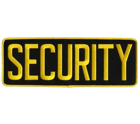 Security Back Patch Large 4 x 11 Gold on Black