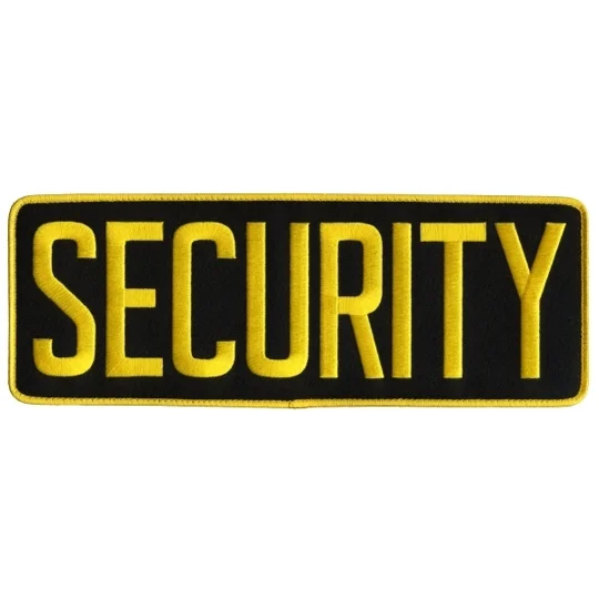 Security Back Patch Large 4 x 11 Gold on Midnight Blue