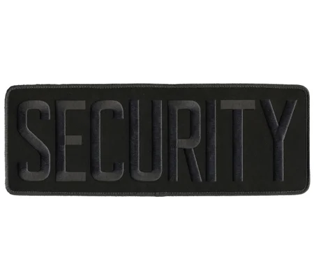 Security Back Patch Large 4 x 11 Gray on Black
