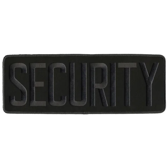 Security Back Patch Large 4 x 11 Gray on Black