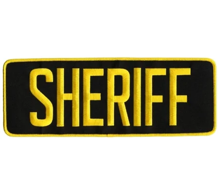 Sheriff SO Back Patch Large 4 x 11 Gold on Black