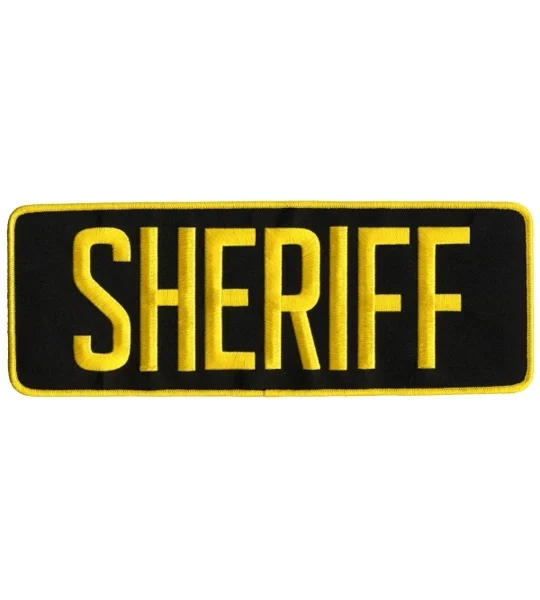 Sheriff SO Back Patch Large 4 x 11 Gold on Black