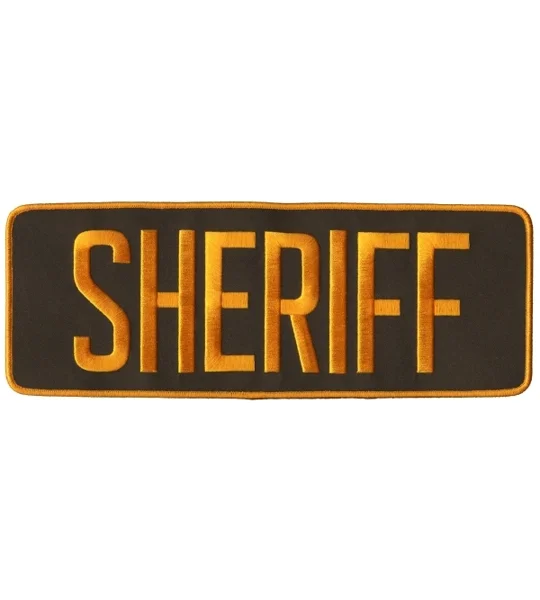 Sheriff SO Back Patch Large 4 x 11 Gold on Brown