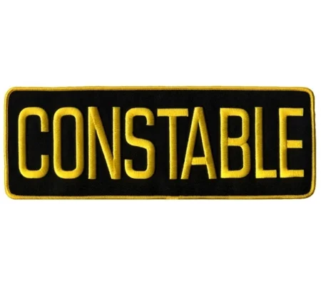 Constable Back Patch Large 4 x 11 Gold on Black