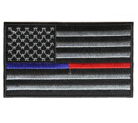 Firefighter Fire Department Thin Red & Blue Line American Flag Patch