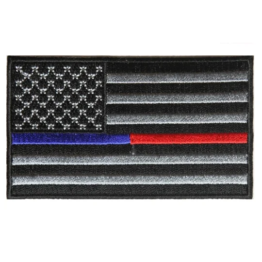 Firefighter Fire Department Thin Red & Blue Line American Flag Patch
