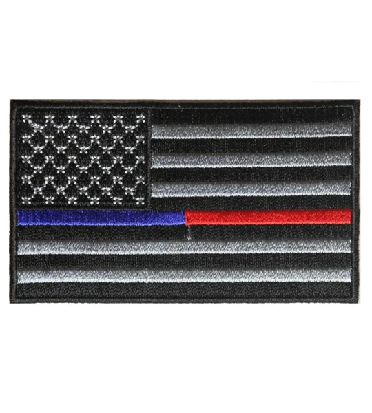 Firefighter Fire Department Thin Red & Blue Line American Flag Patch