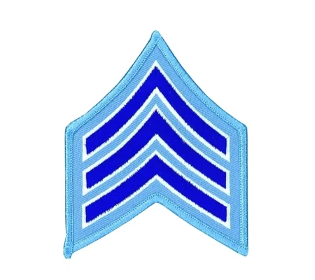 Sergeant Chevrons 3-1/2" Royal & White on Light Blue Cook County