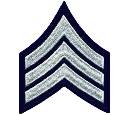 Sergeant Chevrons 3-1/2" White on Midnight Blue