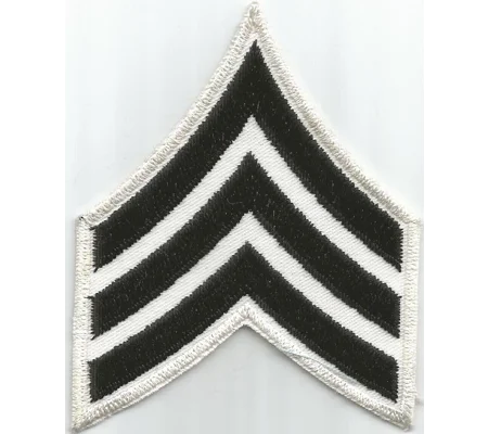 Sergeant Chevrons 3-1/2" Black on White