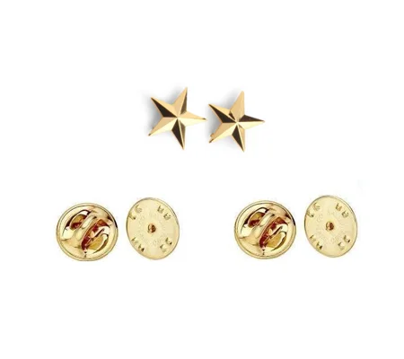 1 Star 3/8" Collar Pins Military Officer Insignia