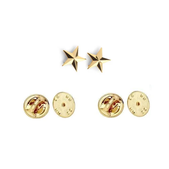 1 Star 7/16" Collar Pins Military Officer Insignia