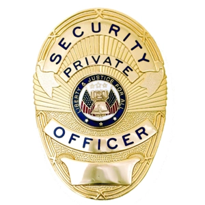 Security Private Officer Shield Oval Badge LAPD Style
