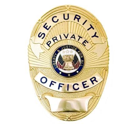 Security Private Officer Shield Oval Badge LAPD Style