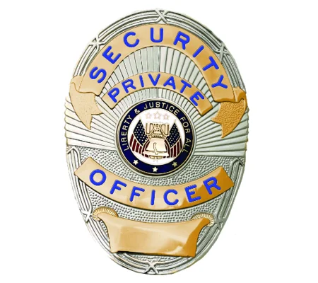 Security Private Officer Shield Oval Badge LAPD Style