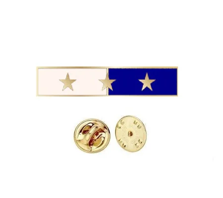 Commendation Bar Blue & White 3 Star Three