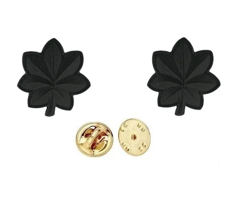 Major Oak Leaf Collar Pins Tac Black Military Officer