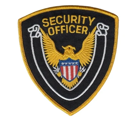 Eagle Center Shoulder Patch Security Officer Gold Border