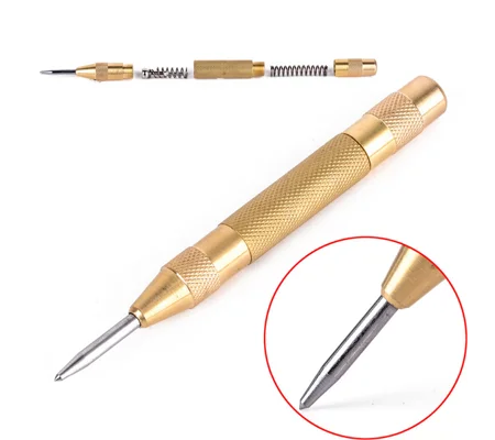 Automatic Center Punch Spring Loaded Window Breaker Brass