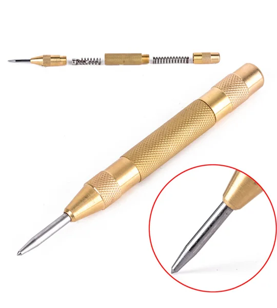 Automatic Center Punch Spring Loaded Window Breaker Brass