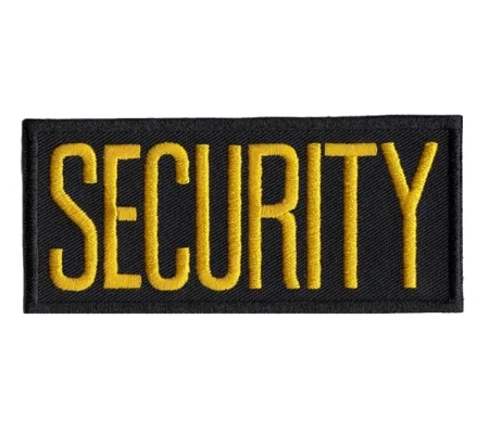 Security Front Chest Patch 2 x 4 Gold on Black
