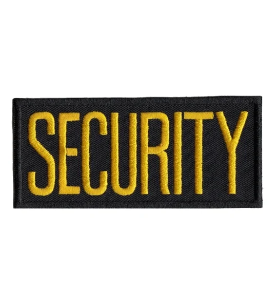 Security Front Chest Patch 2 x 4 Gold on Black
