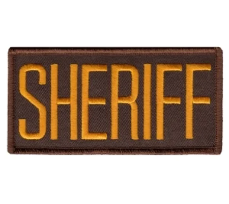 Police Front Chest Patch 2 x 4.25 Gold on Brown