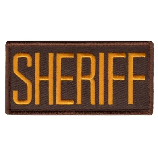 Police Front Chest Patch 2 x 4.25 Gold on Brown