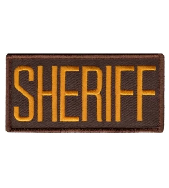 Police Front Chest Patch 2 x 4.25 Gold on Brown