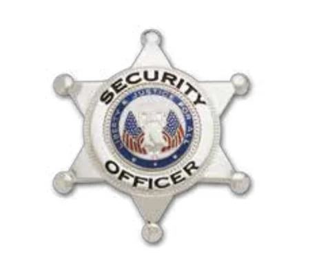 Security Officer 6-Point Star Badge Liberty & Justice Seal Silver