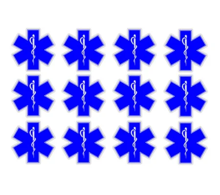 Star of Life Decal Sticker 2 X 2 Blue