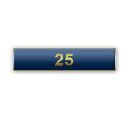 Citation Merit Bar Award Years of Service 25 Blue