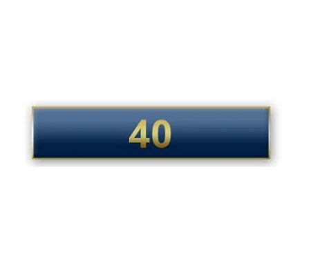 Citation Merit Bar Award Years of Service 40 Blue