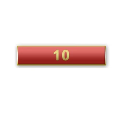 Citation Merit Bar Award Years of Service 10 Red
