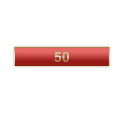 Citation Merit Bar Award Years of Service 50 Red