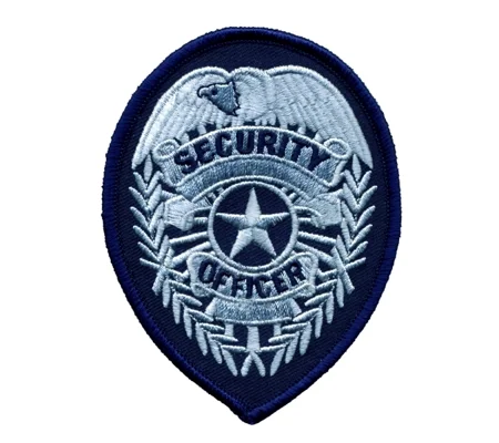 Shield Patch - Security Officer Star Center Silver