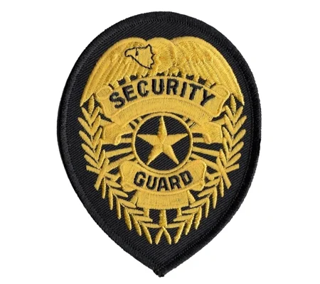 Shield Patch - Security Guard Star Center Gold - Black