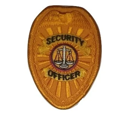 Oval Patch - Chest Badge Security Officer Gold