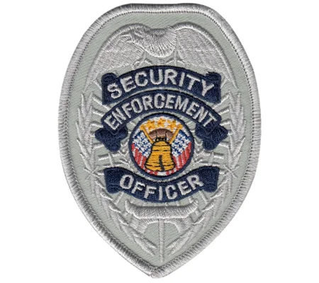 Shield Badge Patch Security Enforcement Officer Silver