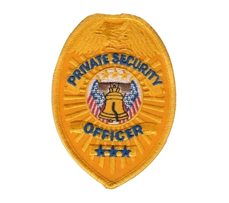 Oval Patch Badge - Private Security Officer Gold