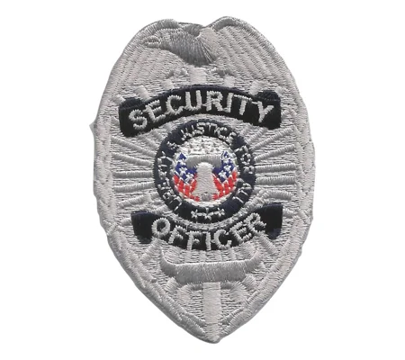 Shield Patch Badge - Security Officer Silver - Navy
