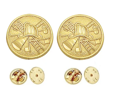 Fire Scramble Disc Collar Pin Insignia Gold