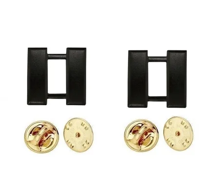 Captain Bars Collar Pins Insignia Tactical Subdued Black