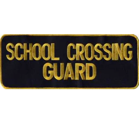 School Crossing Guard Back Patch Large 4 x 11 Gold on Navy
