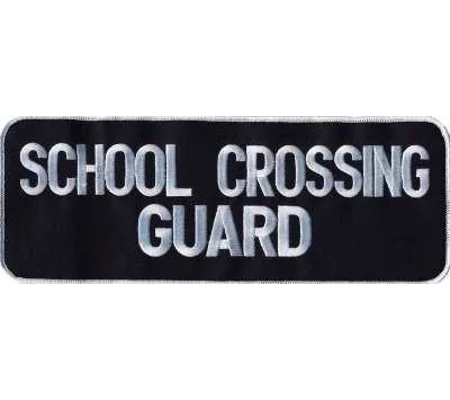 School Crossing Guard Back Patch Large 4 x 11 White on Navy