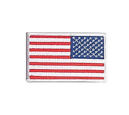 American Flag Embroidered Patch White Reverse