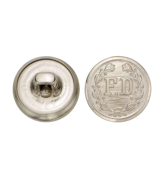 FD Firefighter Metal Button 5/8 Inch Silver Nickel