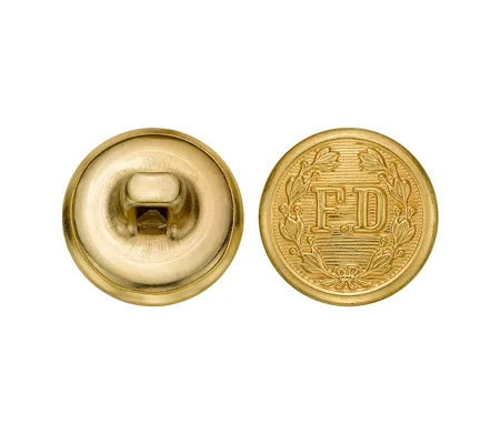 FD Firefighter Metal Button 5/8 Inch Gold