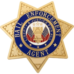 Bail Enforcement Agent 7-Point Star Breast Badge Gold