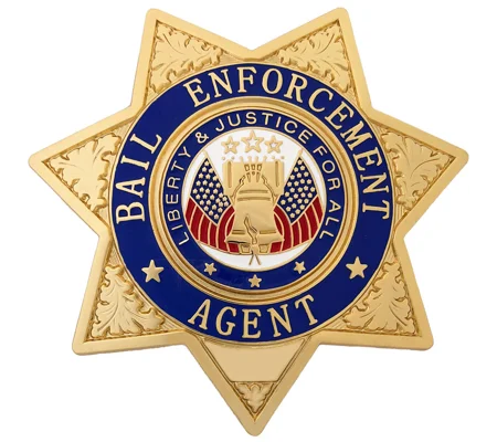 Bail Enforcement Agent 7-Point Star Breast Badge Gold